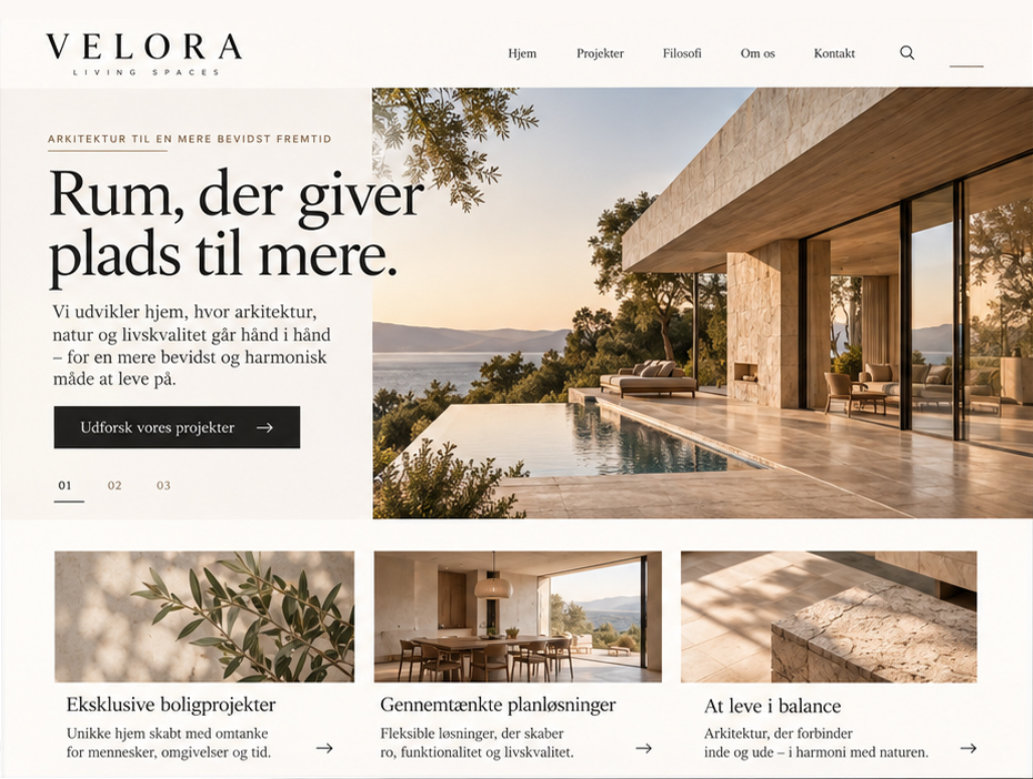 Velora Living Spaces desktop concept